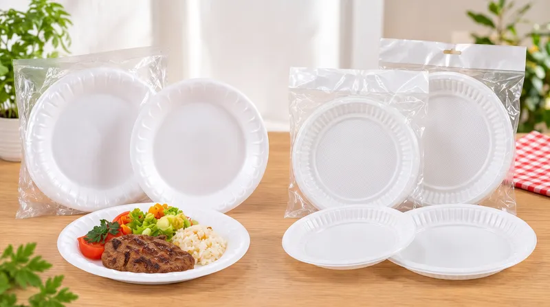 Köpük ve plastik tabaklardan oluşan kompozisyon